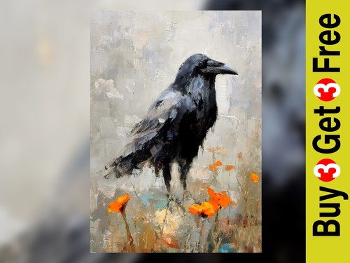Corvo nero stampa - corvo, su