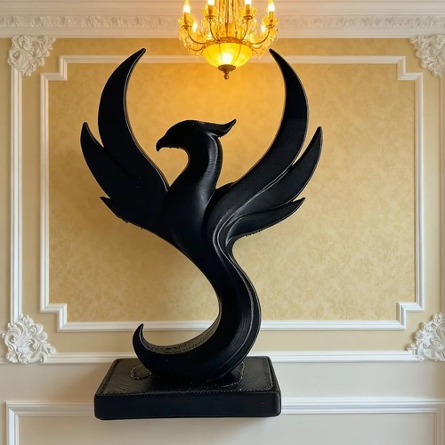 Statua fenice nera moderna