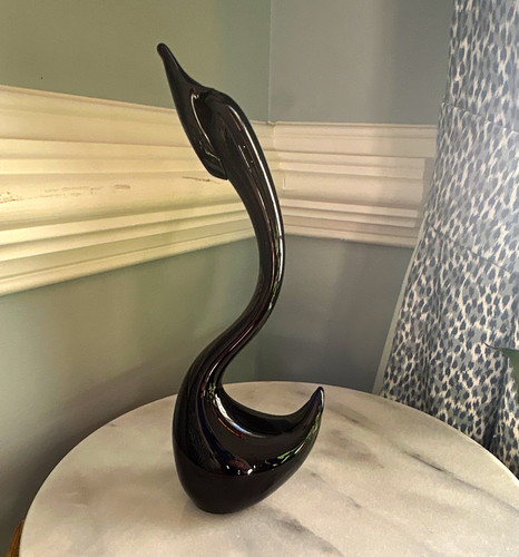 Statuina uccellino cigno - , vetro