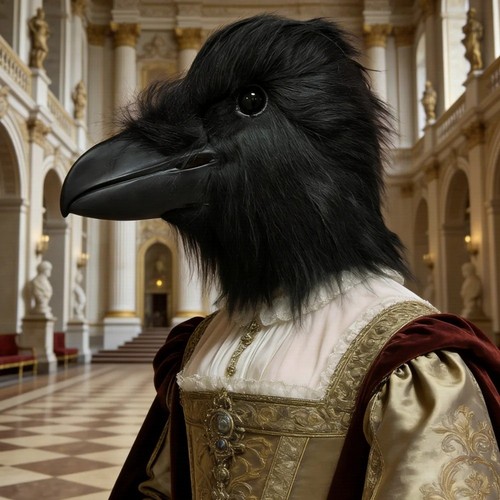 Maschera corvo nero shaggy